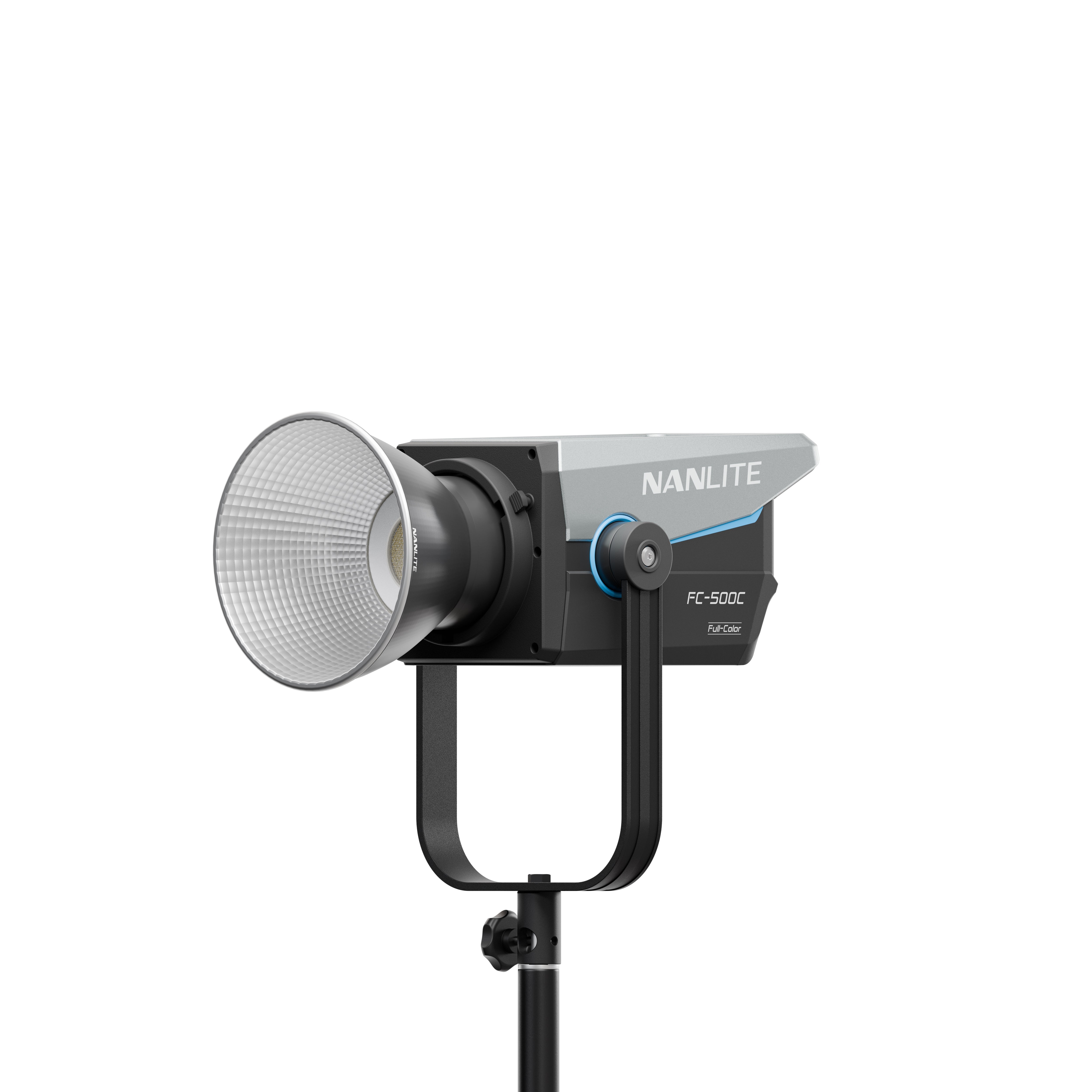 Front 3/4 view of NANLITE FC-500C LED RGBW Spot Light.
