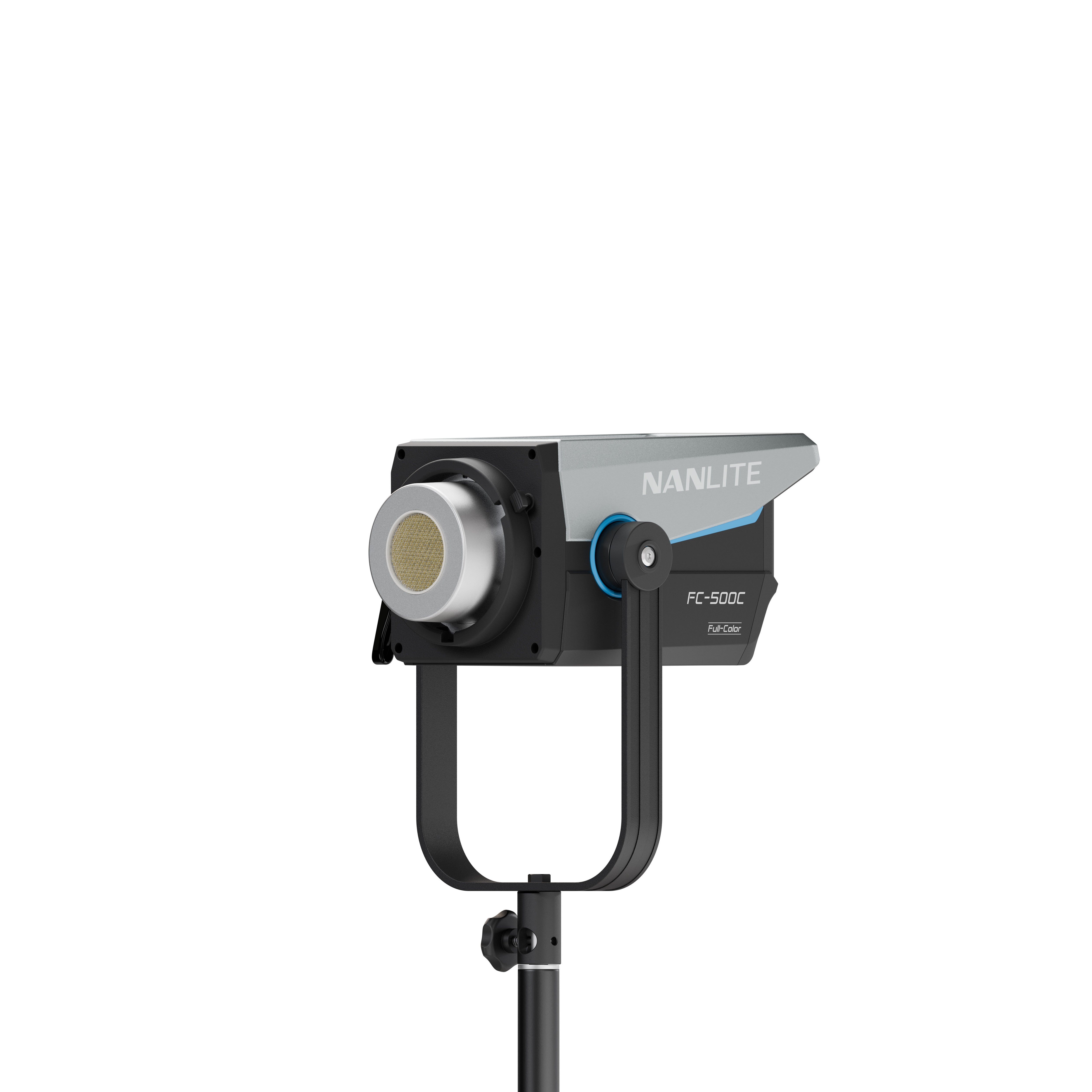 Front 3/4 view of the NANLITE FC-500C LED RGBW Spot Light.