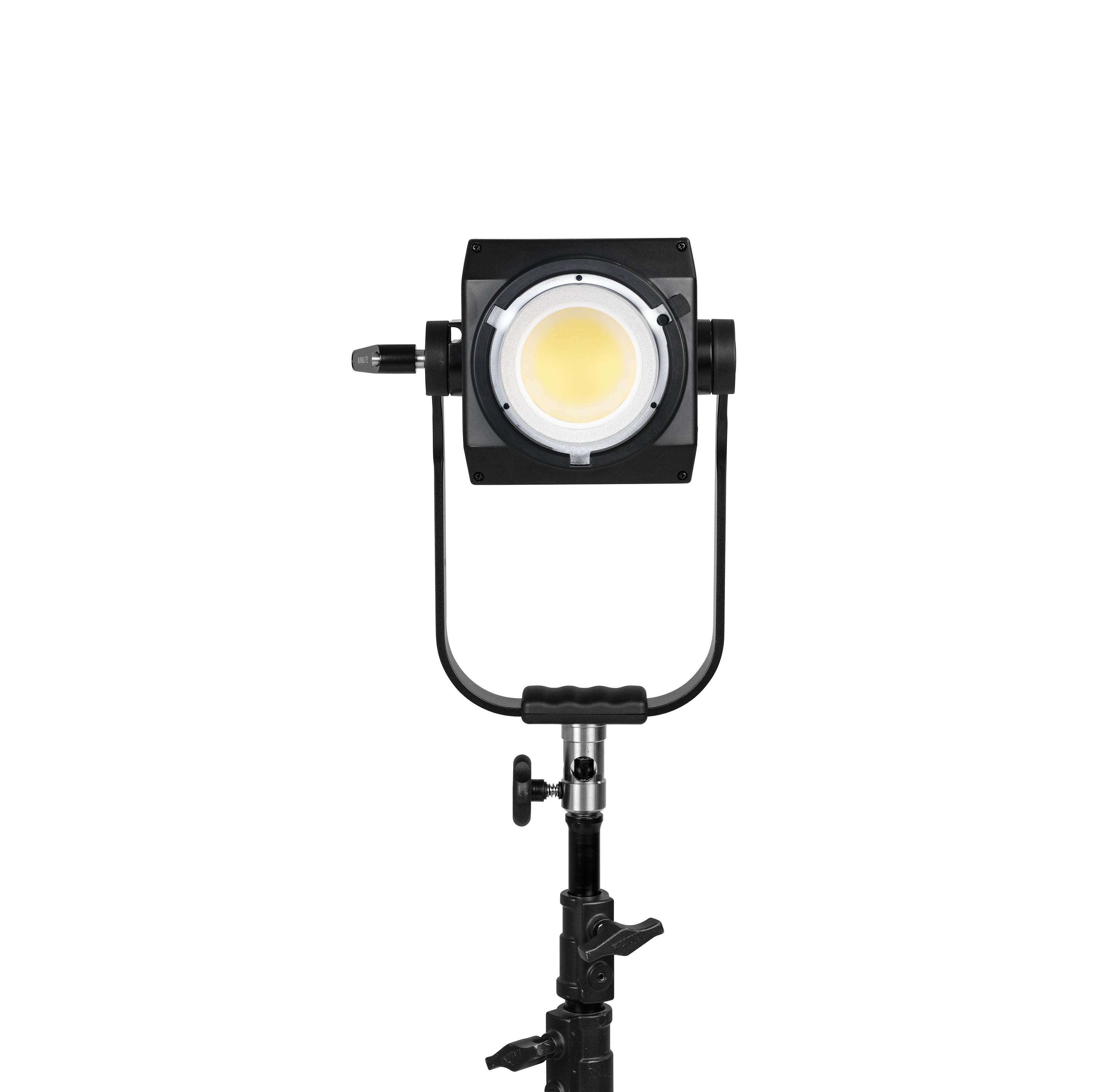Front view of the NANLITE Forza 500B II LED Bi-color Spot Light.