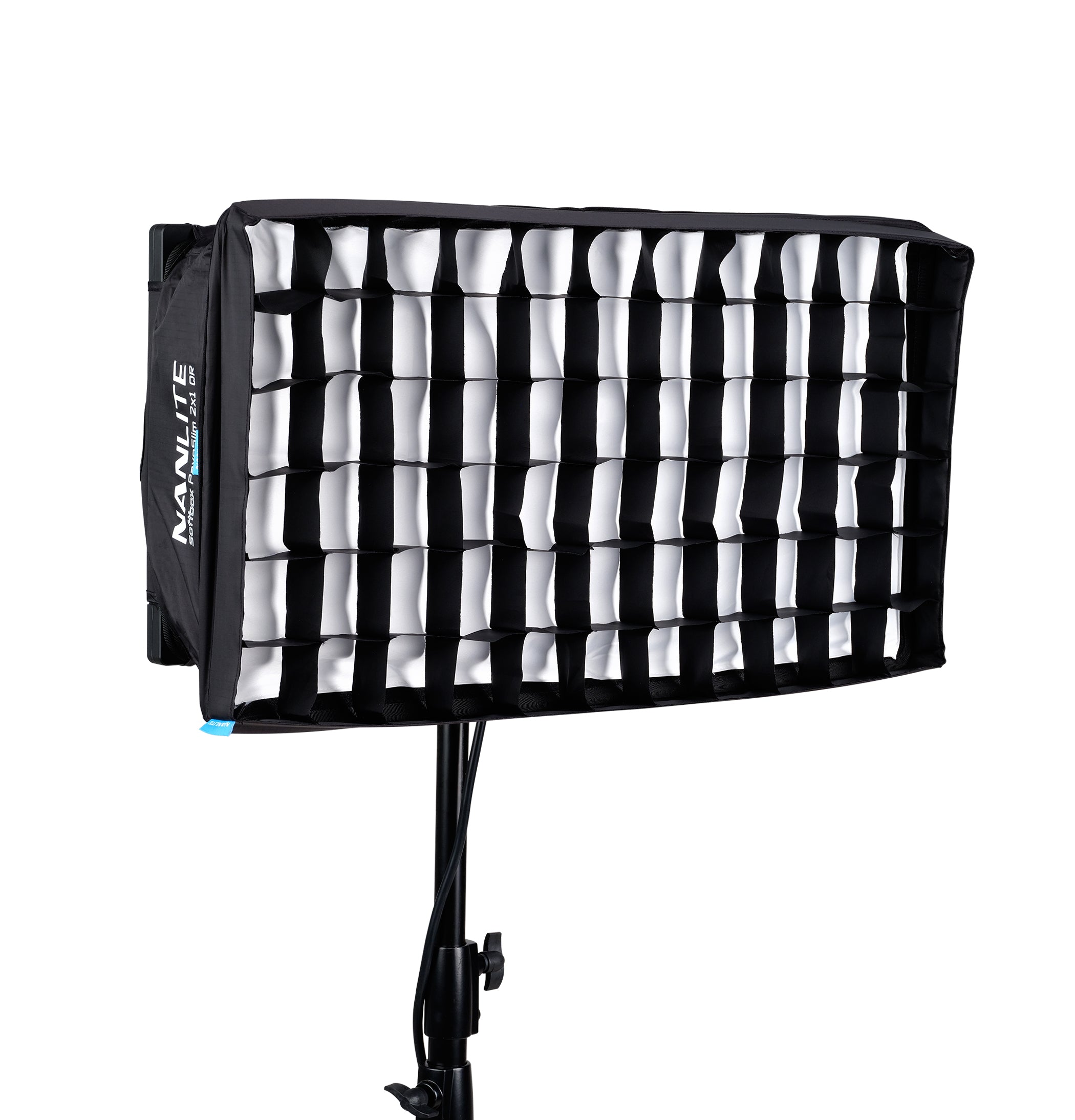 NANLITE PavoSlim 120C LED RGBWW Panel Light with grid attached.