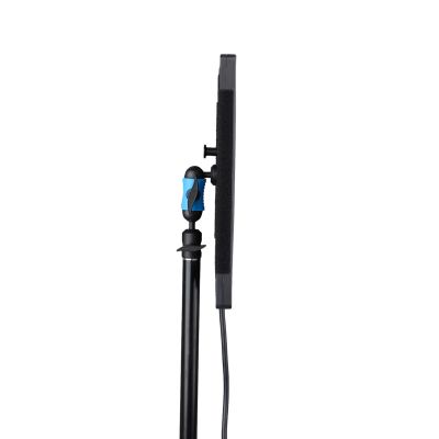 Side view of the PavoSlim 120B KIT with Quick Release Softbox & Clamp.