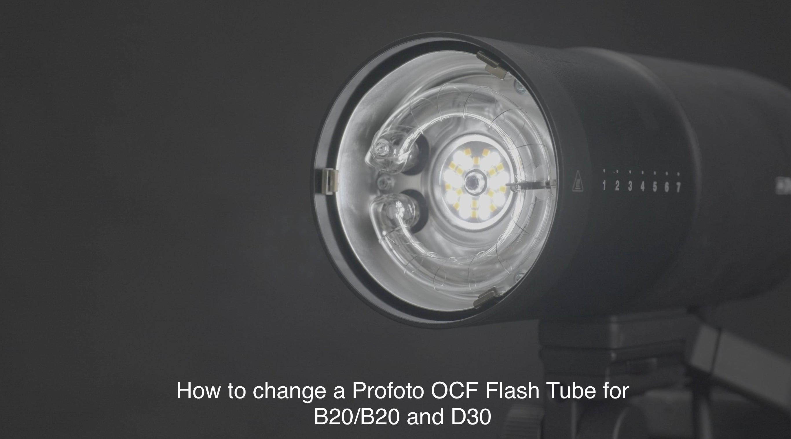 How to change a Profoto OCF Flash Tube for the new battery powered Profoto B20, B30 and mains powered D30 flash heads. 