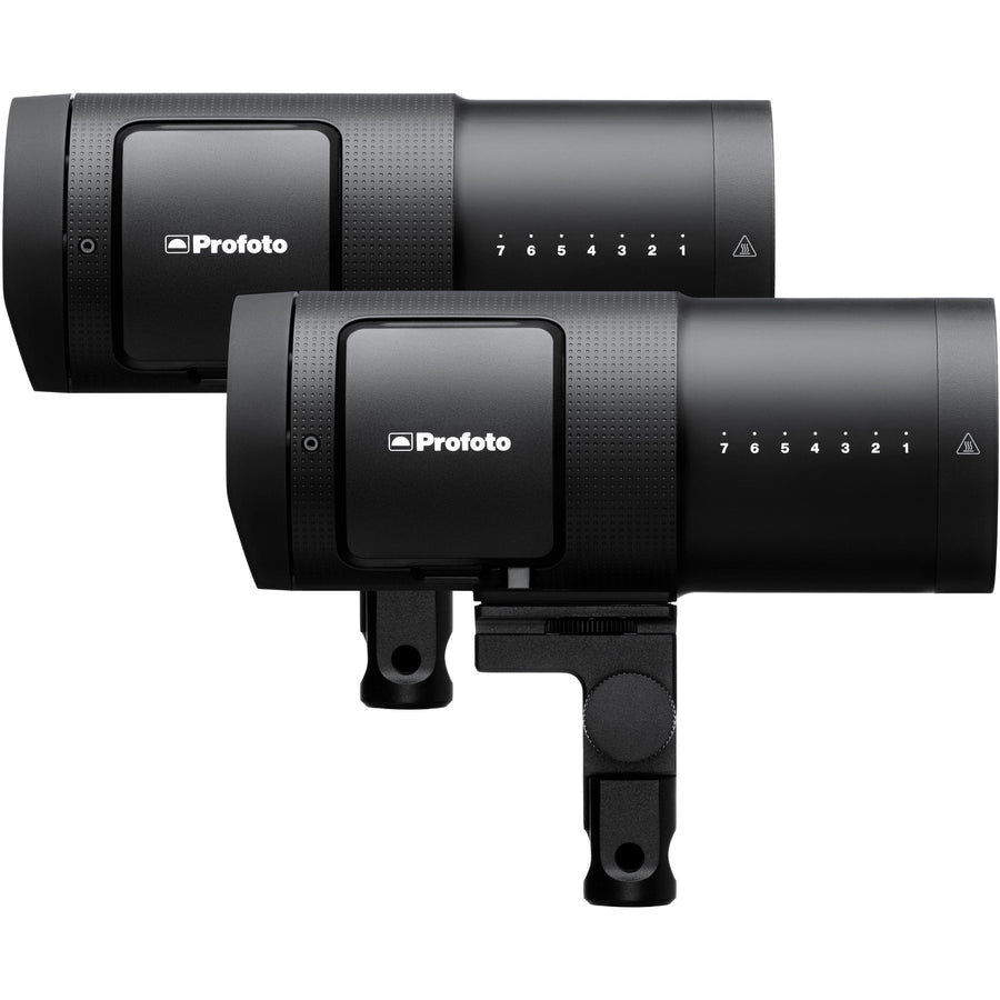 Profoto Duo Heads on white background.