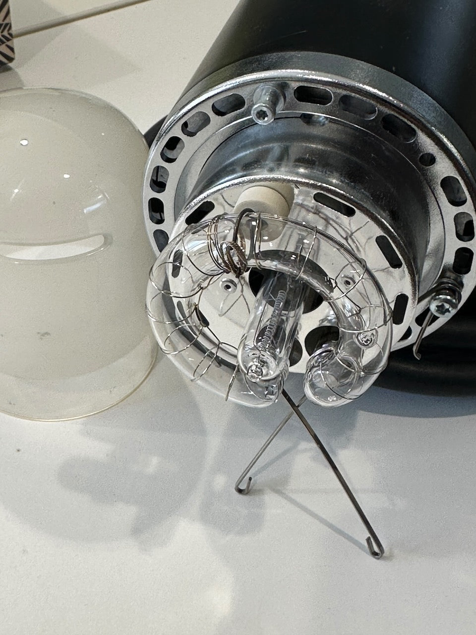 Profoto ProHead with 500w modelling lamp shown close-up.