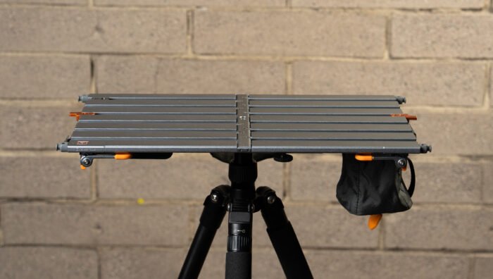 Front view of workstation with Tether Tools AeroTrac VersaMounts (set of 4) connected.