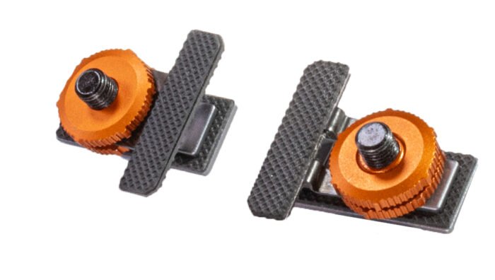 Two tech straps which is part of the Tether Tools AeroTrac Workstation System.