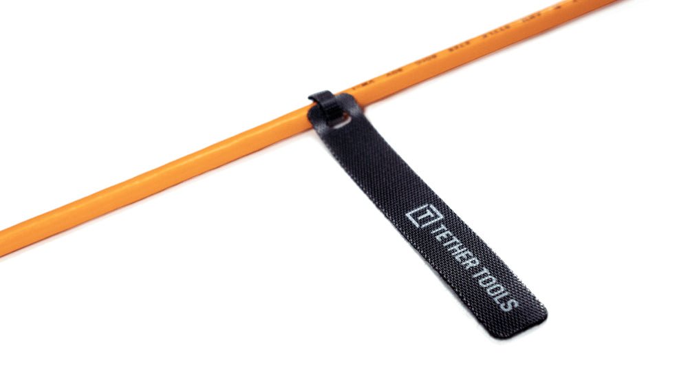 Close-up on the Tether Tools cable ties.