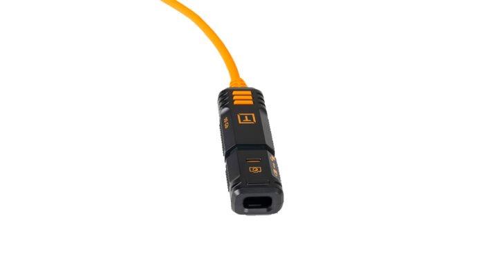 TetherPro Optima 10G TetherBoost Locking Extension Cable 16’ (4.8m) High Visibility Orange.
