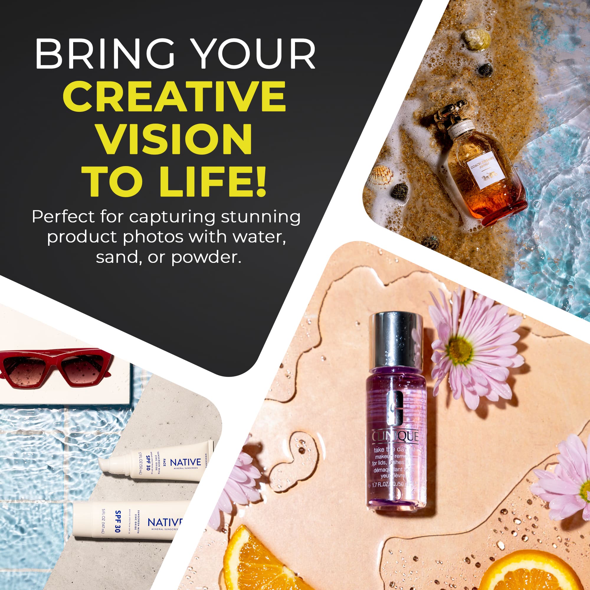 Promo image with final outcomes using the V-Flat Aqua Tray (16"x12").