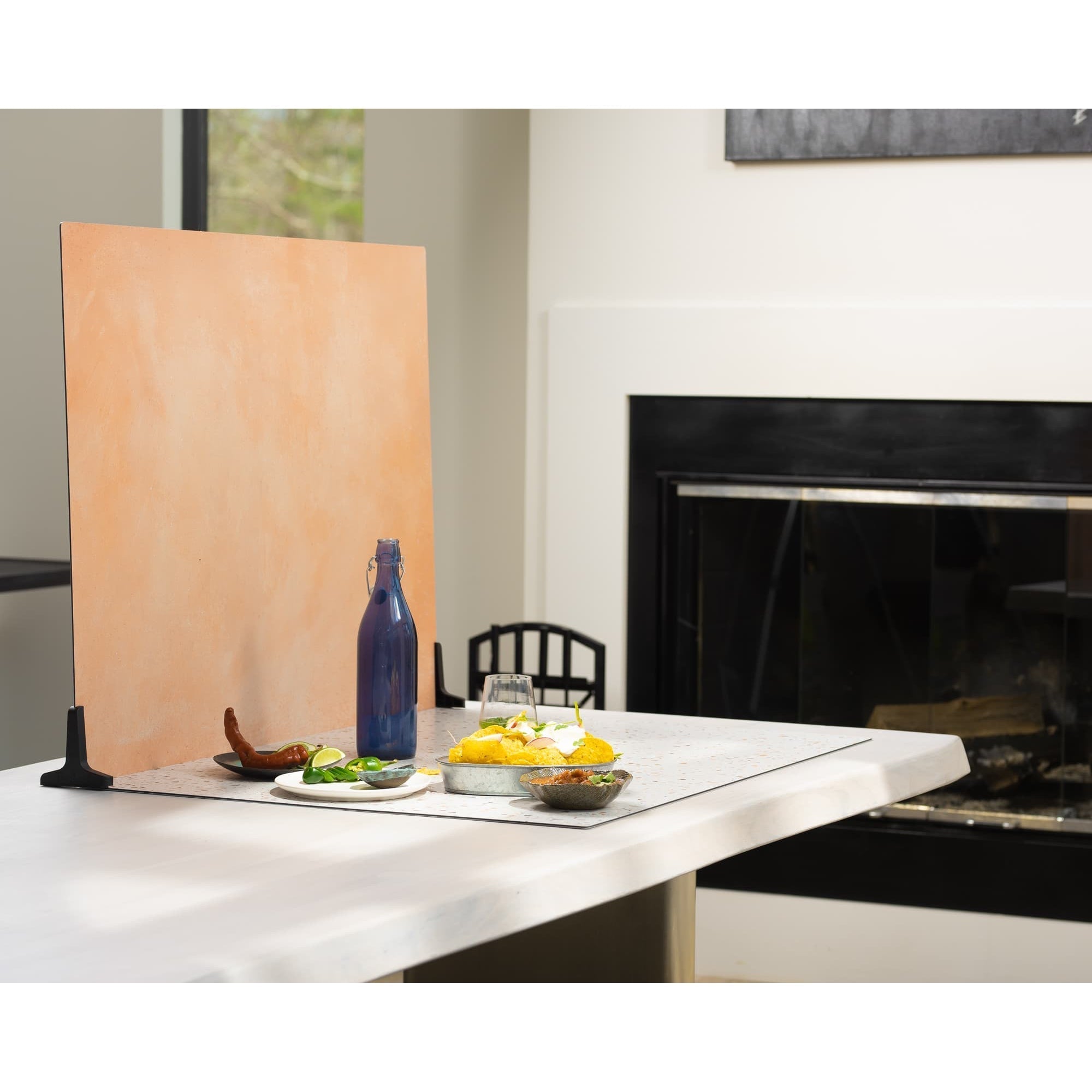 V-Flat Coral Wash/90's Blues - XL Duo Board on a tabletop.