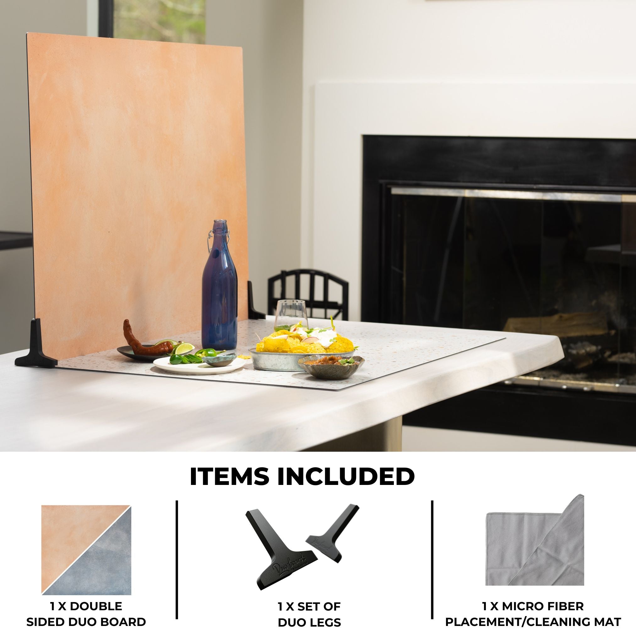 An all items included image for the V-Flat Coral Wash/90's Blues - XL Duo Board.