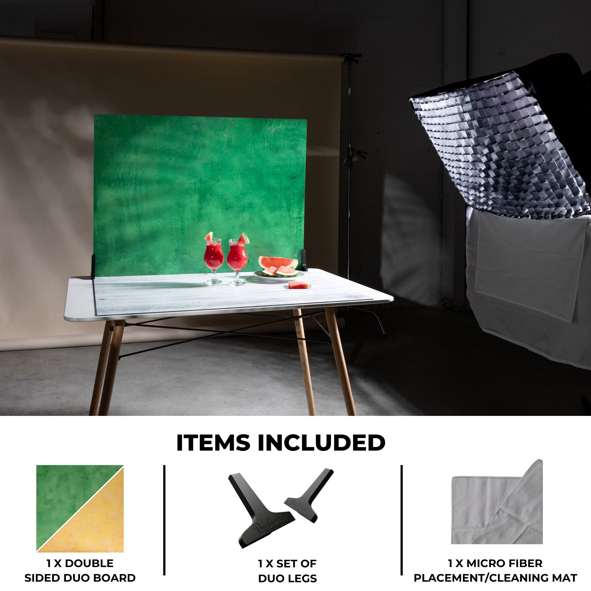 All items included with the V-Flat Emerald City/Citrus Burst - XL Duo Board.