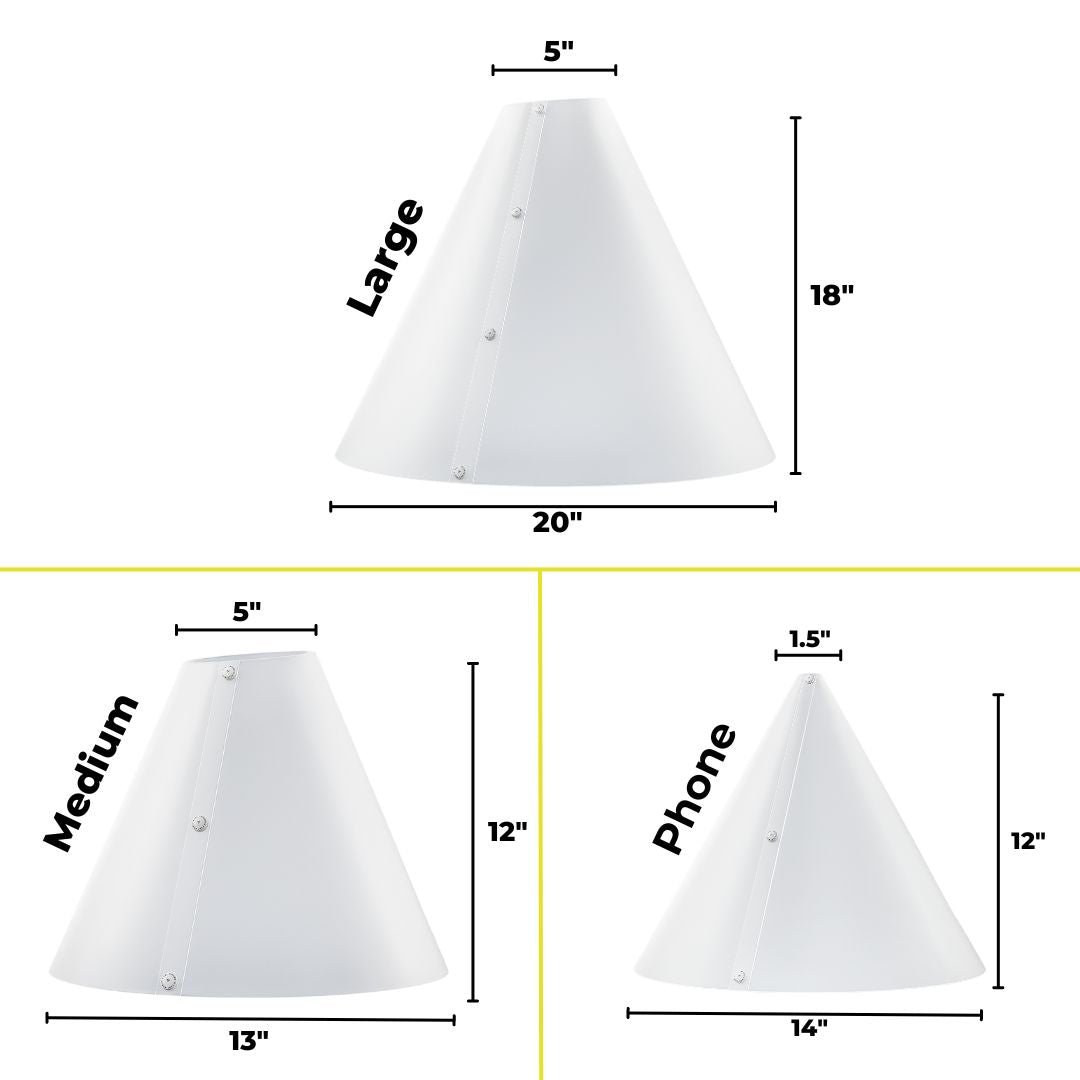 Dimensions for the V-Flat Light Cone - Kit.
