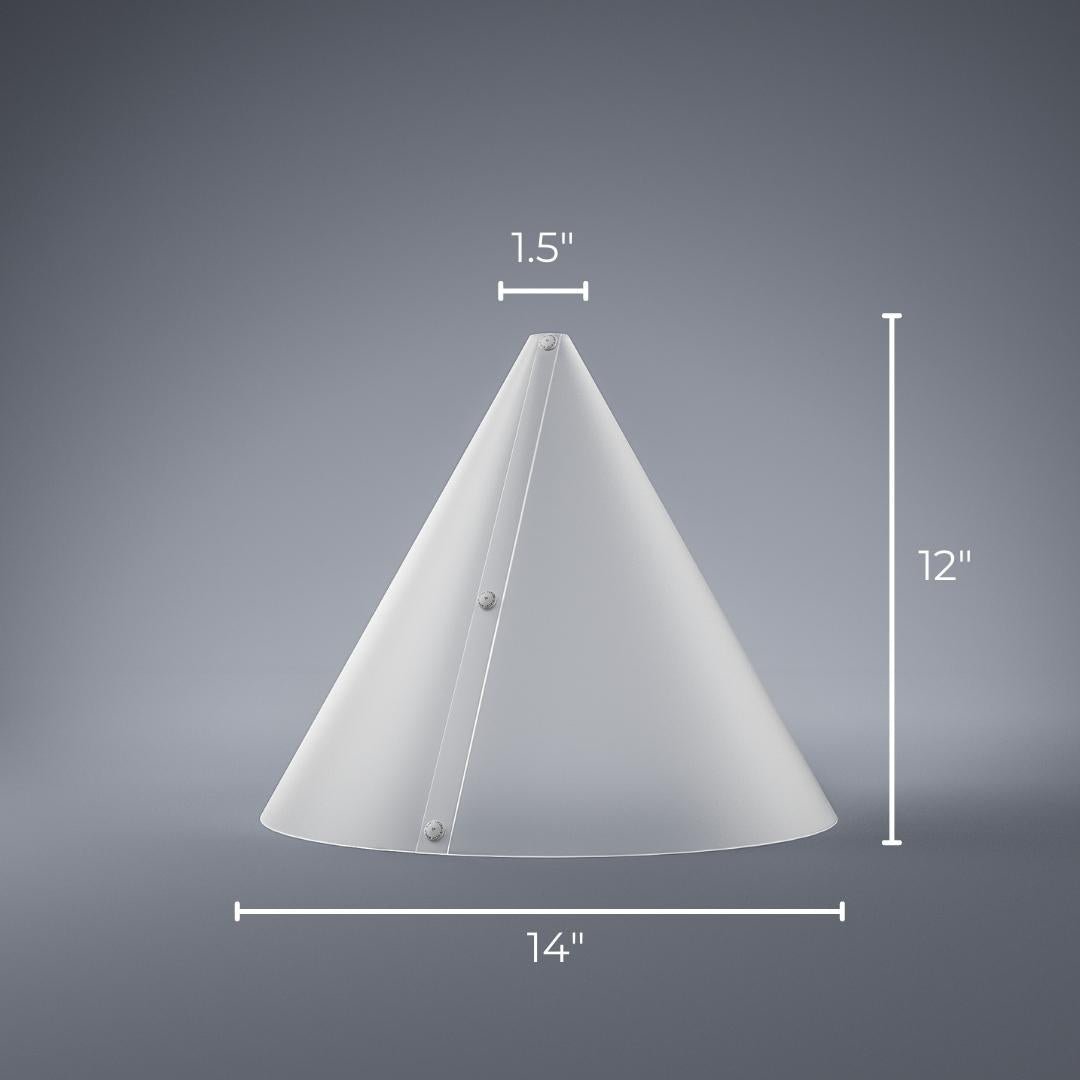 Image depicting the dimensions of the V-Flat Light Cone - Phone.