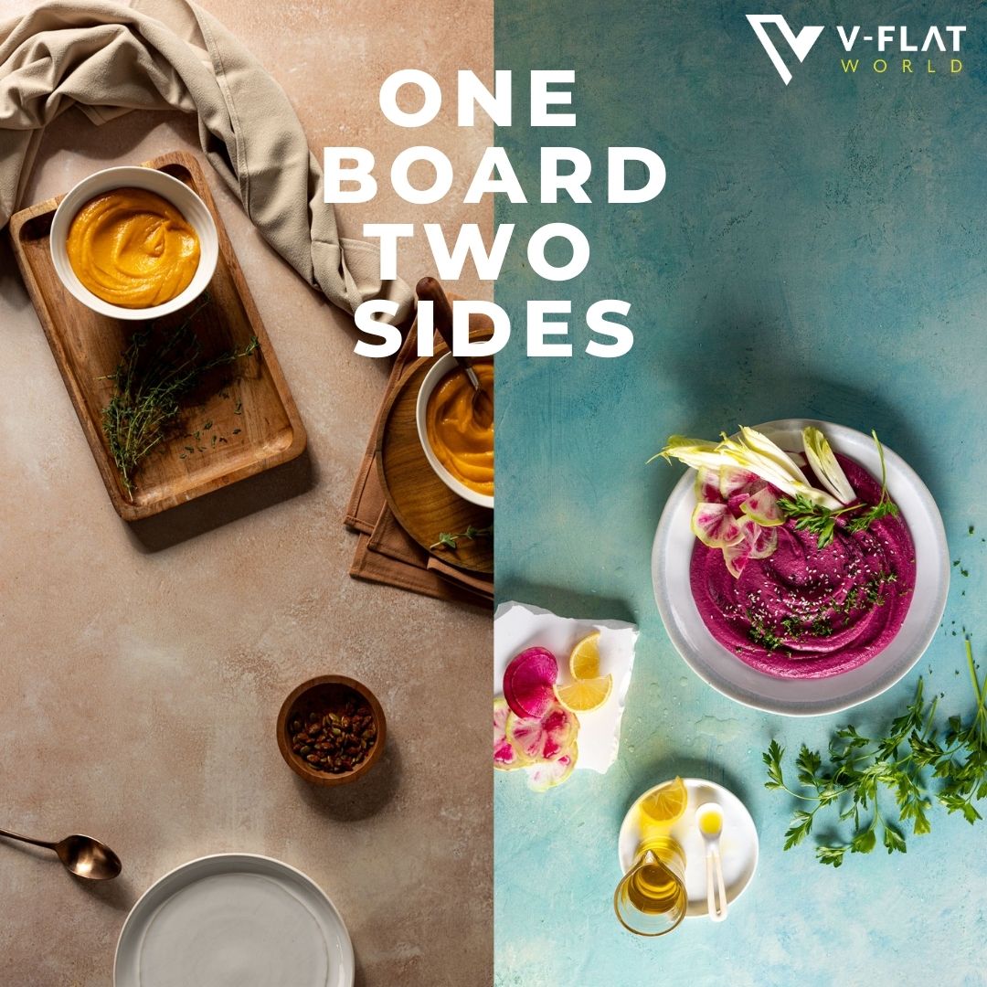 Both sides of a V-Flat Miami Sky/Sahara Sand - XL Duo Board. 