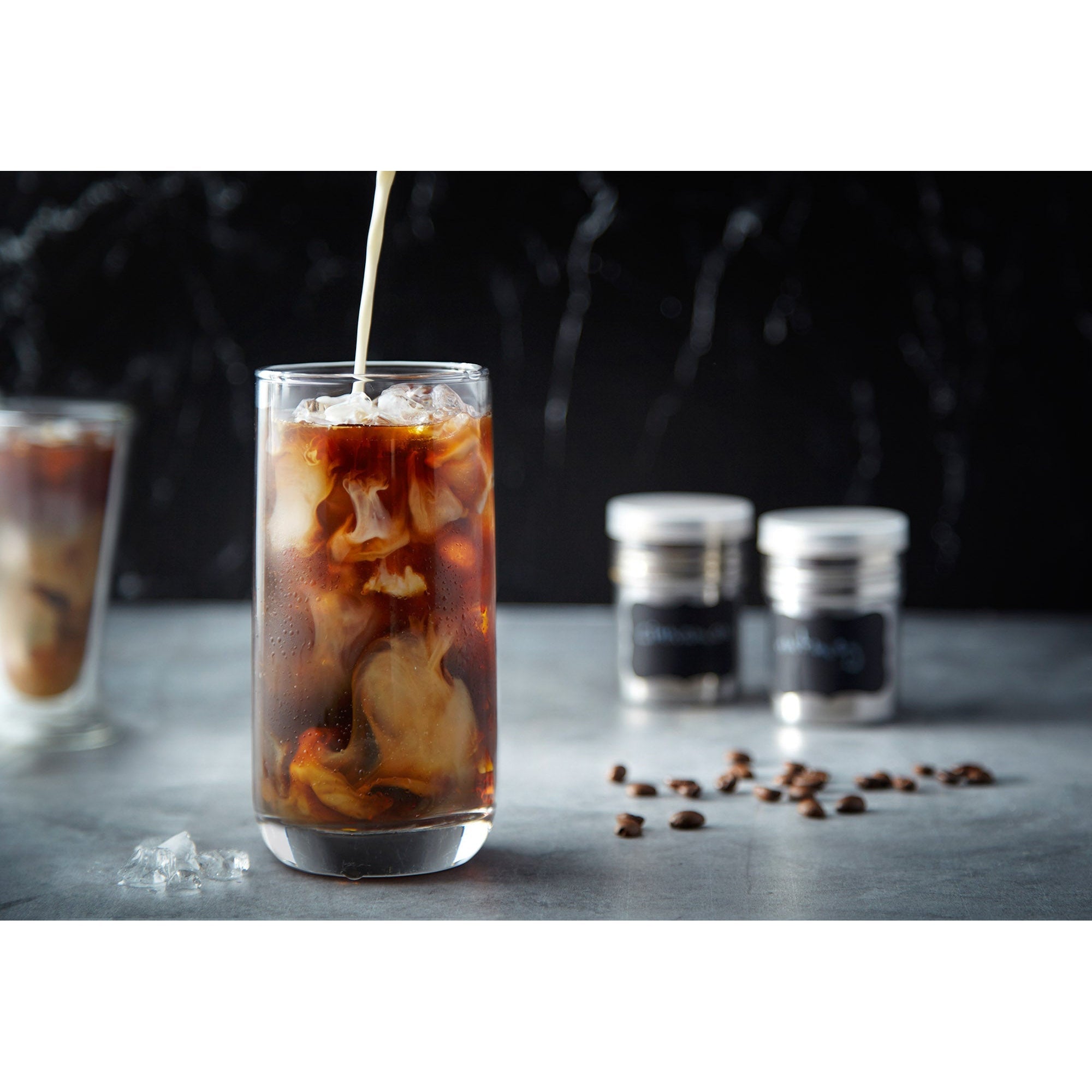 V-Flat Onyx Marble/Alpine Marble - XL Duo Board depicting an iced coffee. 