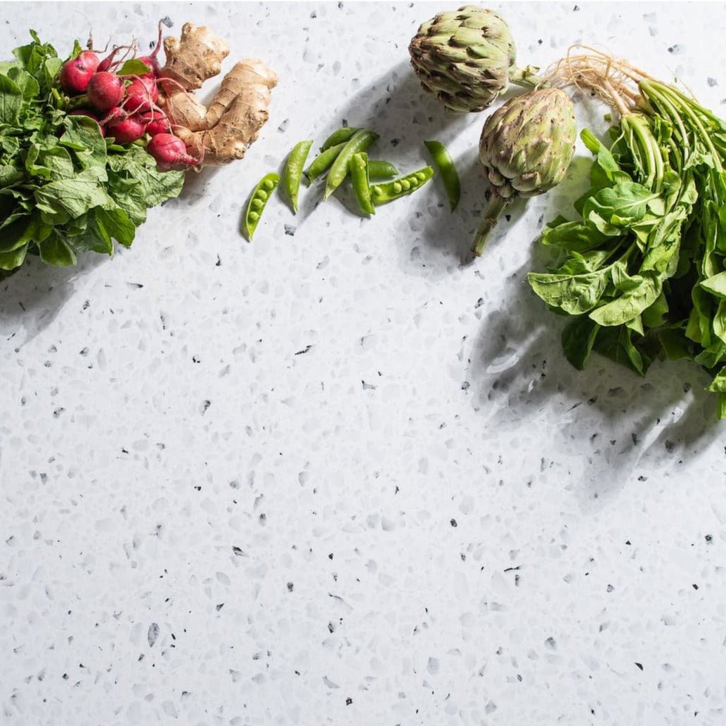 A final image using the V-Flat Terrazzo A/B - XL Duo Board to capture some fresh vegetables.