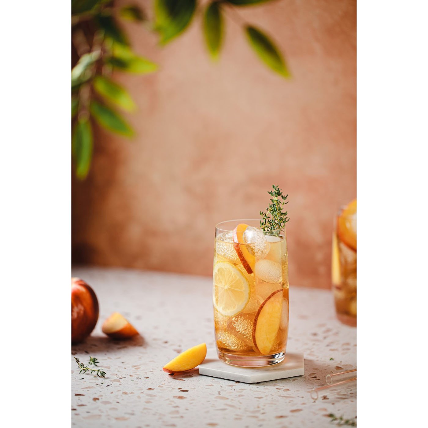 V-Flat Terrazzo A/B - XL Duo Board with a drink being photographed.