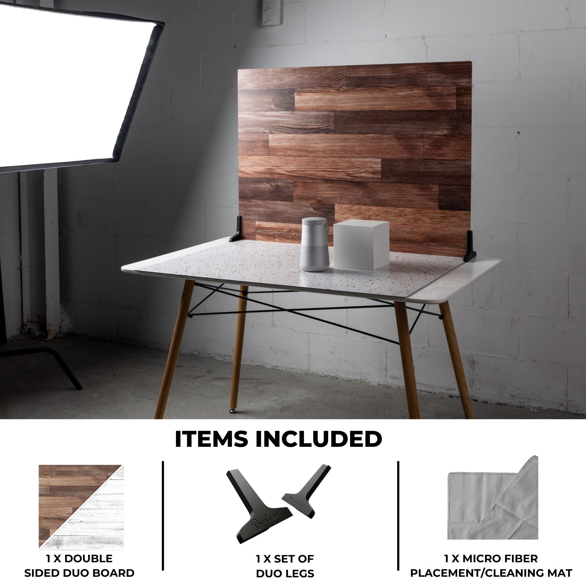 V-Flat Whitewash/Hickory Planks - XL Duo Board