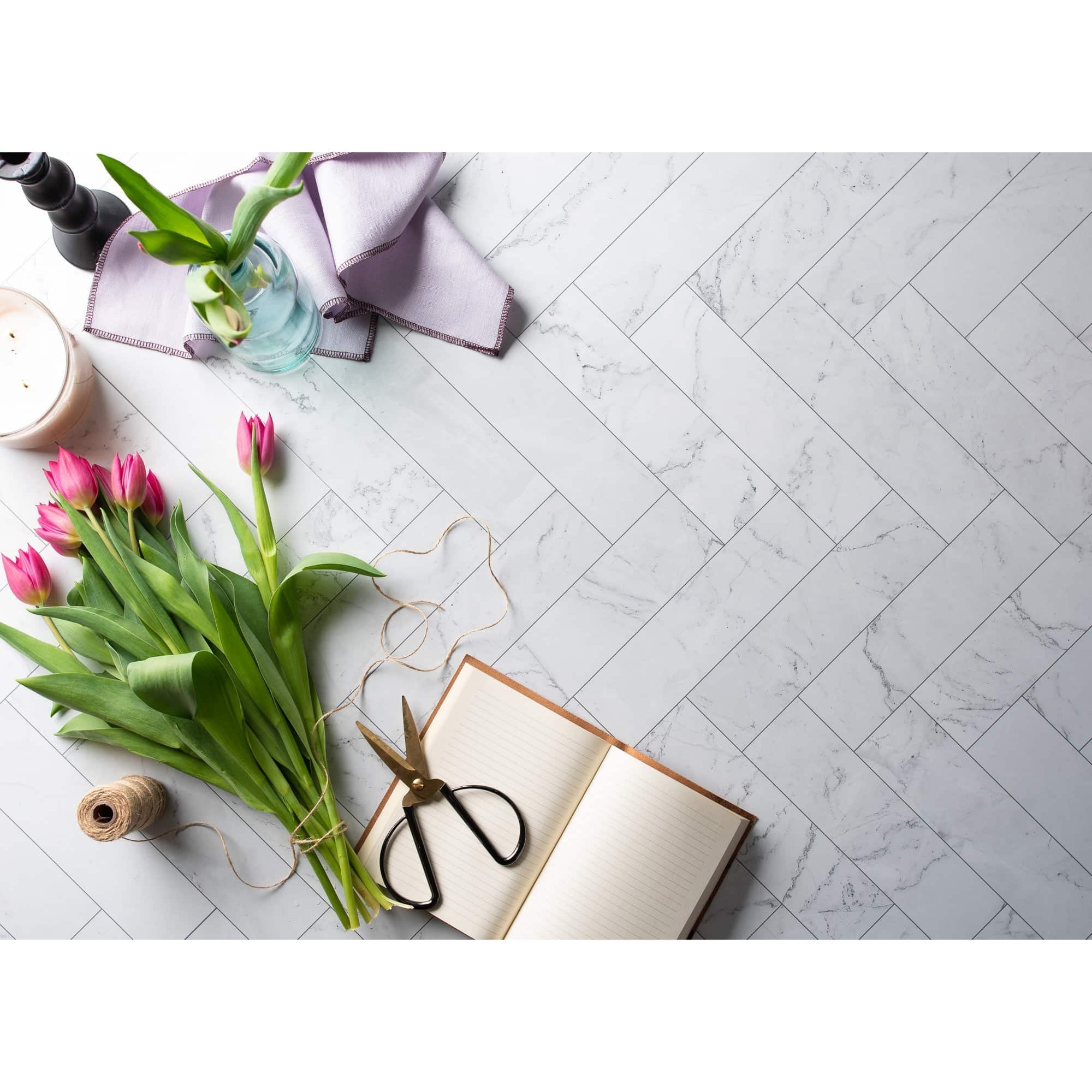 Zigzag Marble White/Zigzag Marble Black - XL Duo Board.