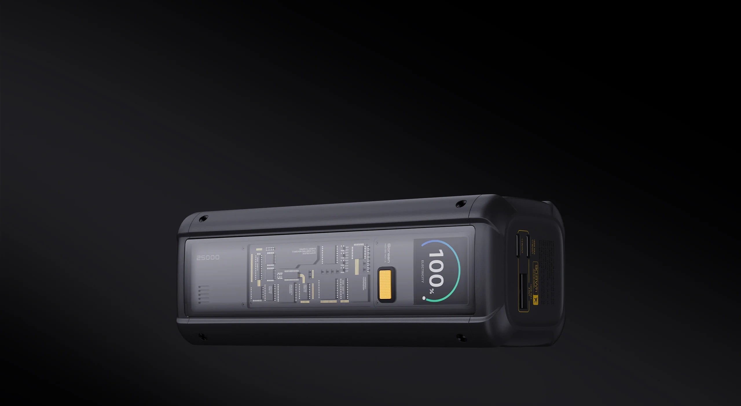 Xiaomi 212W HyperCharge Power Bank 25000mAh shown horizontally.