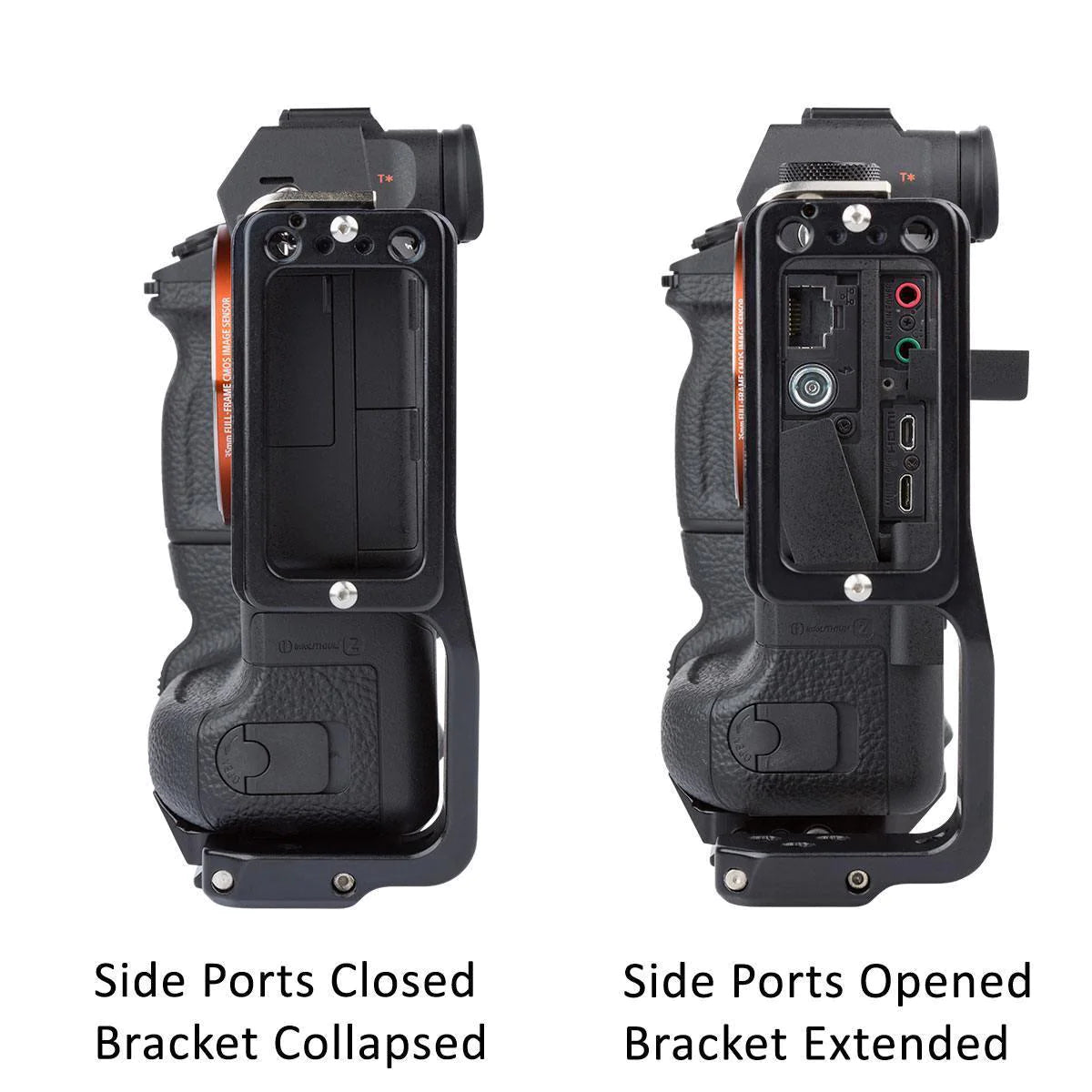 PMG L-Bracket for Sony Alpha A7r Mark IV and a9 Mark II with VG-C4EM Vertical Battery Grip, Arca-Type, SS2 Strap Port