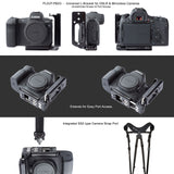 Promediagear PLX3T Universal Arca-Swiss L-Bracket for DSLR and Mirrorless Cameras with Articulating LCD screens
