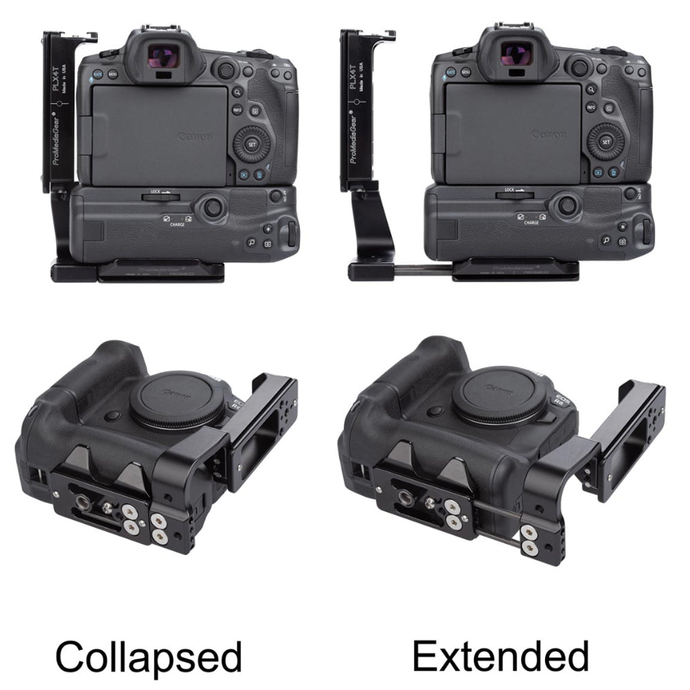 ProMediaGear PLCBGR10 L-Bracket for Canon R5 and R6 Battery Grip BG-R10 c/w Arca-Swiss type Plate