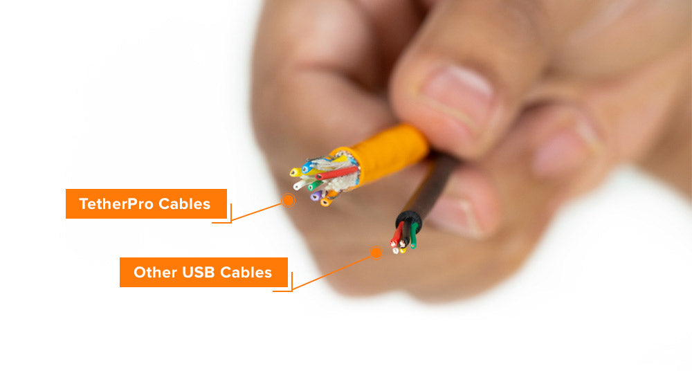 Tether Tools TetherPro USB 2.0 A Male to Micro-B 5-pin 15' (4.6m) - Orange