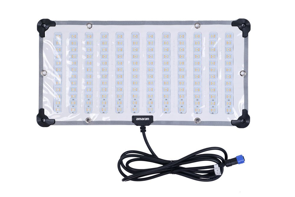 Front View of Amaran F21c LED Panel with connecting cable. 