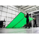 Manfrotto Chroma Key FX Cover Green 4x2.9m (COVER ONLY, frame NOT included) - item being set up in a warehouse