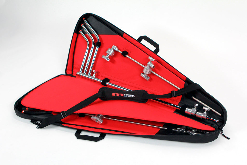 Empty Matthews C-Stand Shoulder Kit Bag Shown With Example Stands