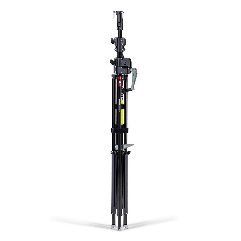 Manfrotto Black Steel Wind Up Stand 087NWB shown in the folded position