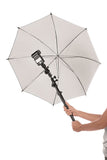 Manfrotto Compact Nanopole Stand with Detachable Pole - 6.4' (1.95m) being used with a flash and umbrella