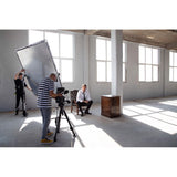Manfrotto Pro Scrim All In One Kit 2x2m Large, in use in a warehouse