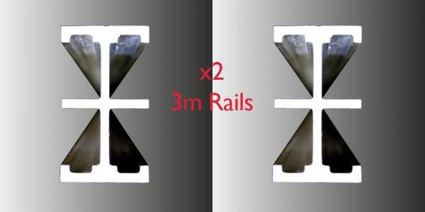 HiGlide 3m Support Rails (PAIR) inc. End Stops - USED