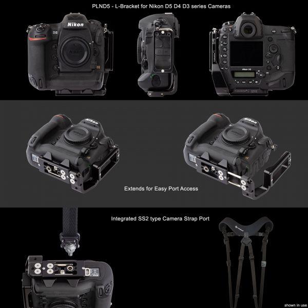 ProMediaGear L-Bracket, PLND5x Nikon D6, D5, D4, Arca-Swiss Type (L-Plate)