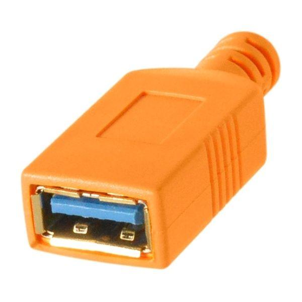 Tether Tools TetherPro USB-C to USB Female Adapter (extender), 15' (4.6m) Orange Cable