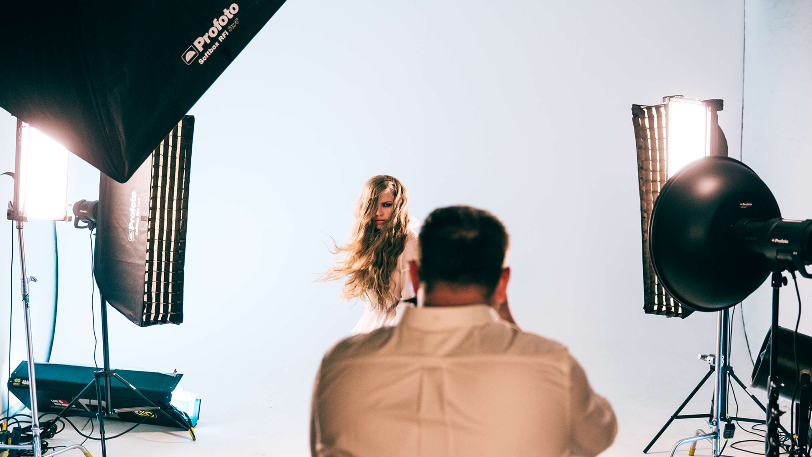 Profoto softgrid being used on a photoshoot