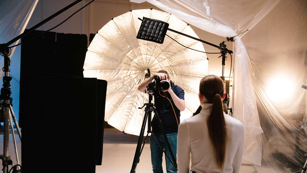 Profoto softgrid being used on a photoshoot