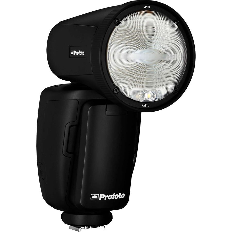Front 3/4 view of Profoto A10.