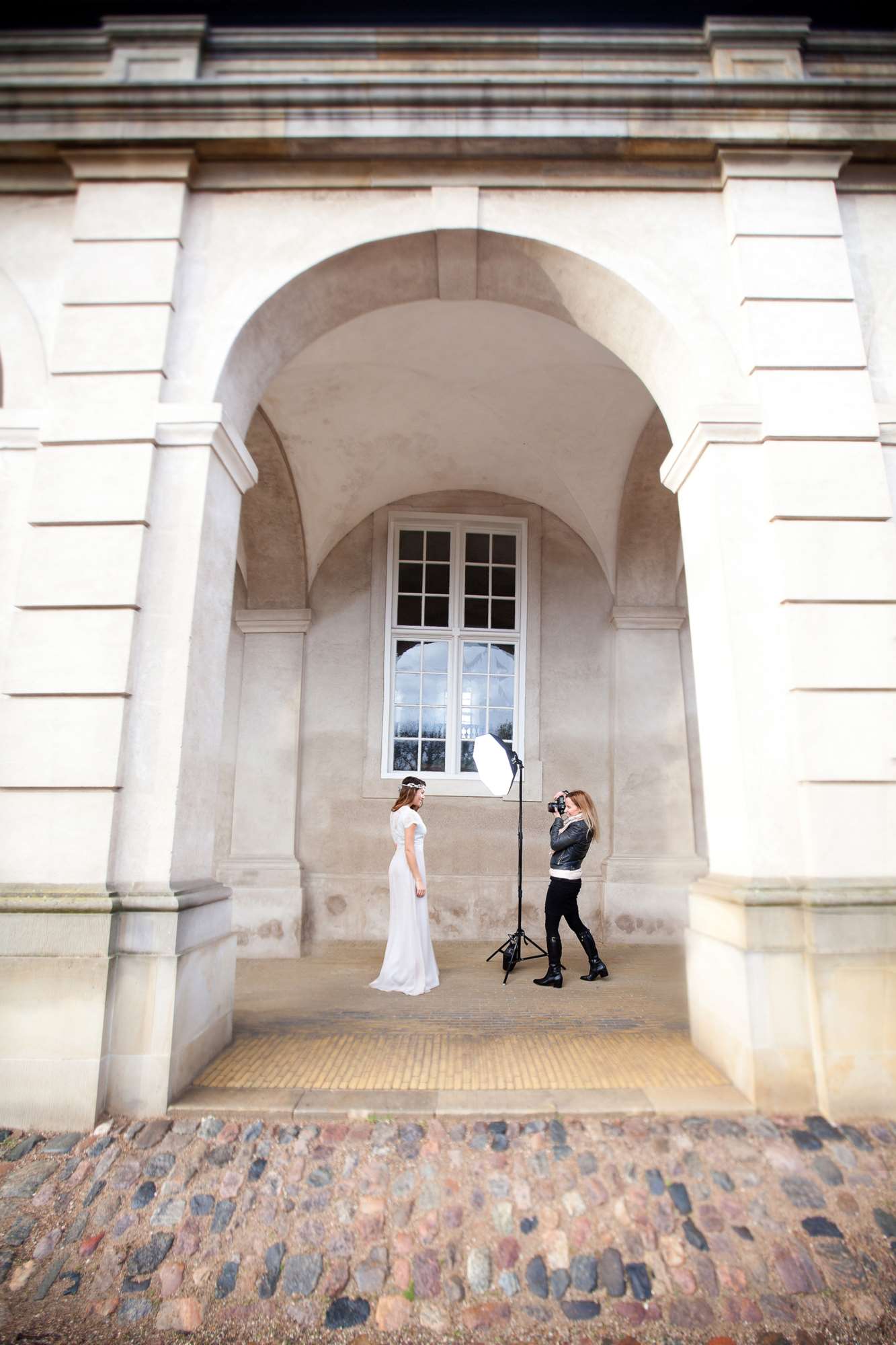 OCF Beauty Dish White 2' being used on a photo shoot