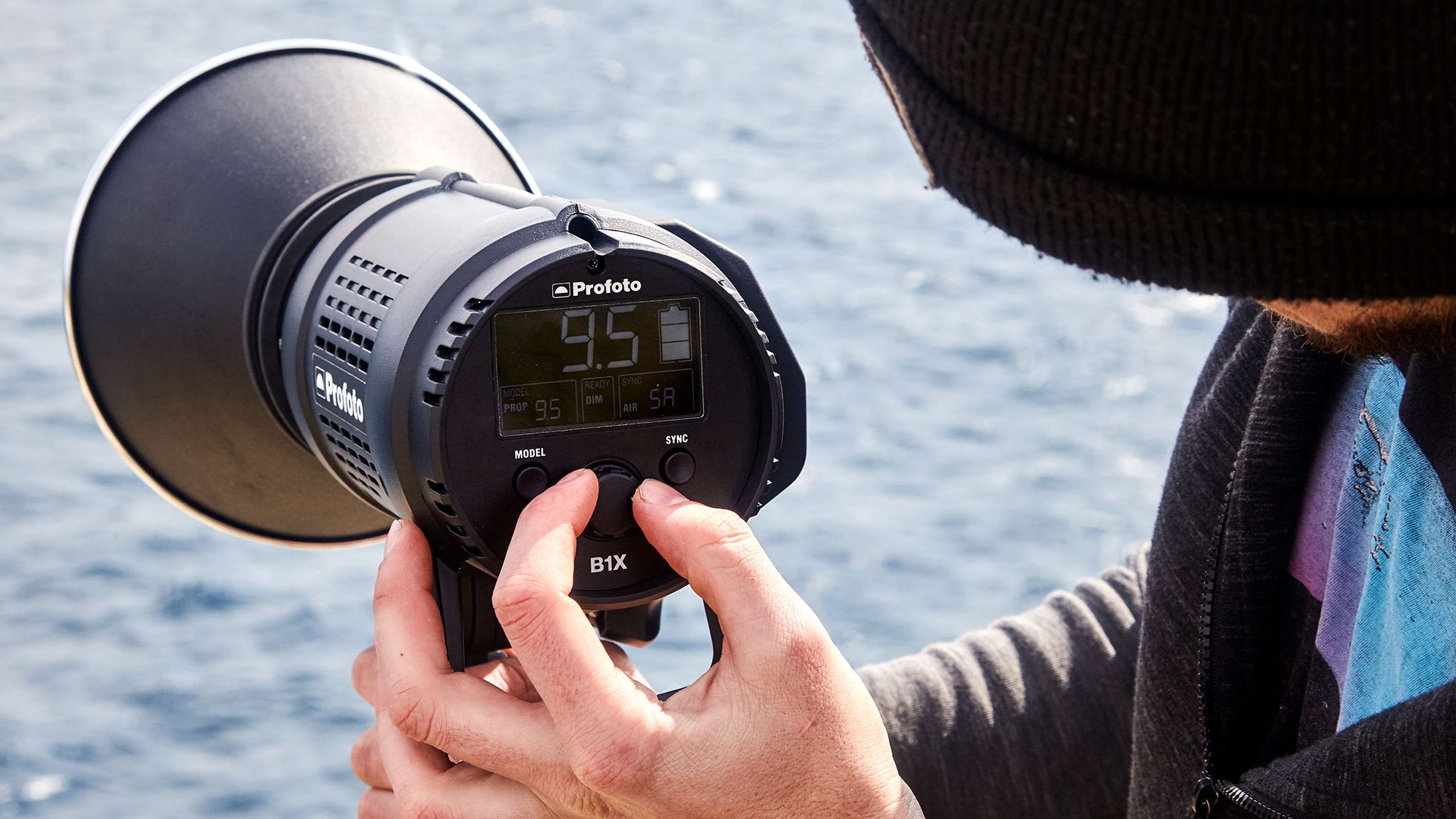 OCF Magnum Reflector being used on location