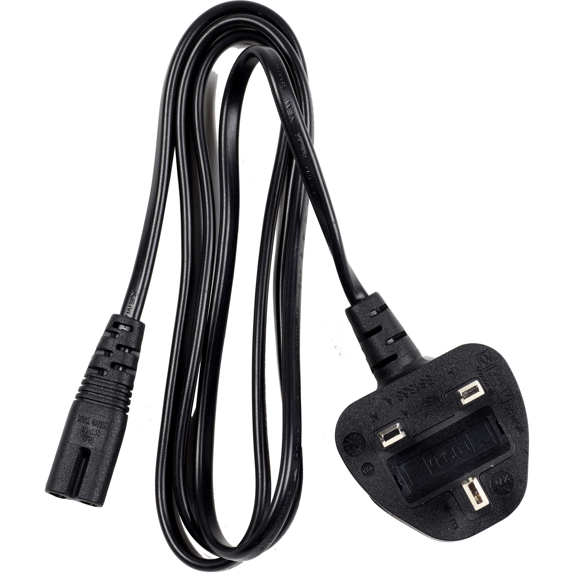 C7 power cable from Profoto for the Pro-B3 battery Charger. Image of the bottom of the UK mains plus.