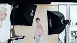 Profoto RFi Softboxes being used on a photo shoot