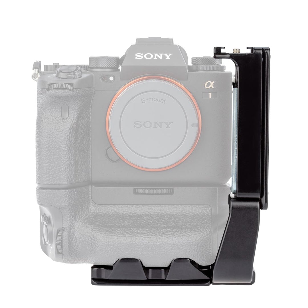 ProMediaGear PLSX4T L-Bracket L-Plate for Sony Alpha a1 with VG-C4EM Vertical Battery Grip, Arca-Type, SS2 Strap Port