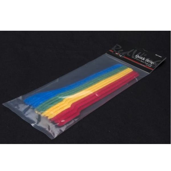 Red Wing 12x Quick Strap 1 x 8" (2.5 x 20cm) Multi-Coloured Hook and Loop Cable Ties