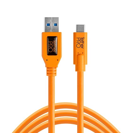 Tether Tools TetherPro USB 3.0 to USB-C, 15' (4.6m) ORG