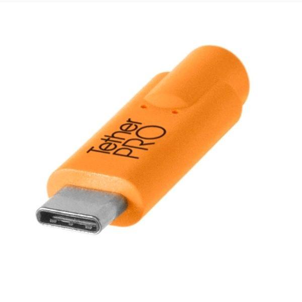 Tether Tools TetherPro USB-C to USB Female Adapter (extender), 15' (4.6m) Orange Cable